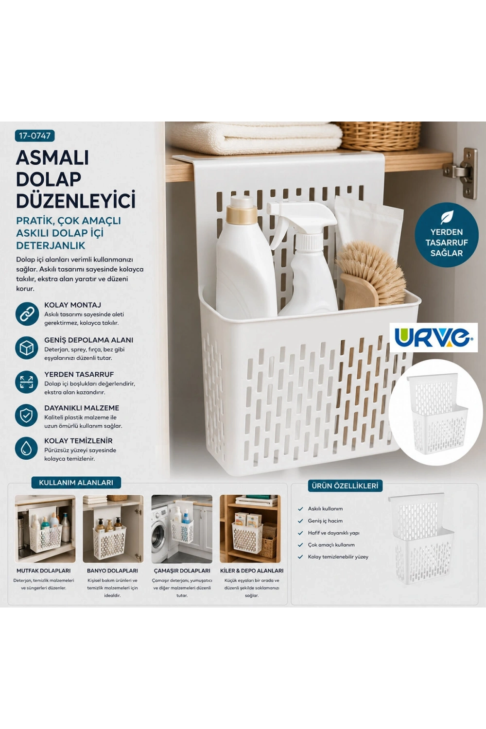 Egonex Urve Ur-3585 Asmalı Dolap Düzenleyici ( 255x110x325mm )*48=k