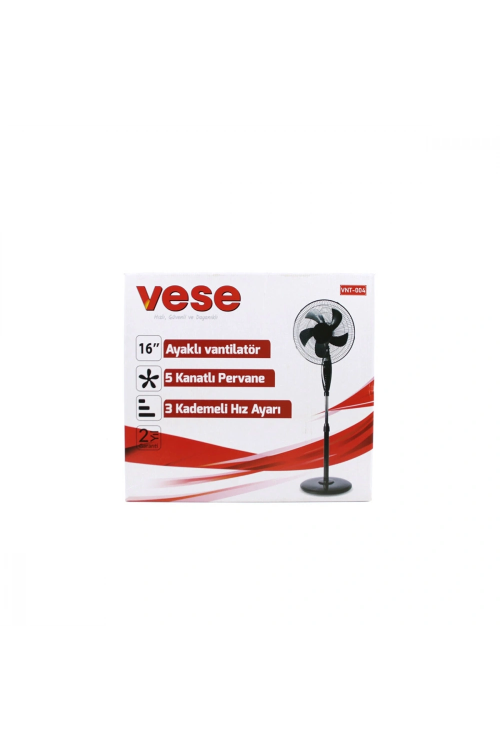 Egonex Vese Vnt-004 ( 16 İnç ) ( Ev Tipi ) Ayaklı Vantilatör ( 45w ) ( 5 Pls.pervane ) ( 3 Kademe Hız ) Fan*1