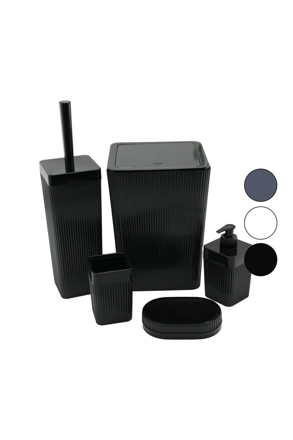 Egonex Vialex Columb Dvm Pls.elegance ( 5pcs ) Banyo Seti ( Çöp Kova & Wc Fırça & 2pcs Sabunluk & D.fırçalık ) Mix Koli*6=k
