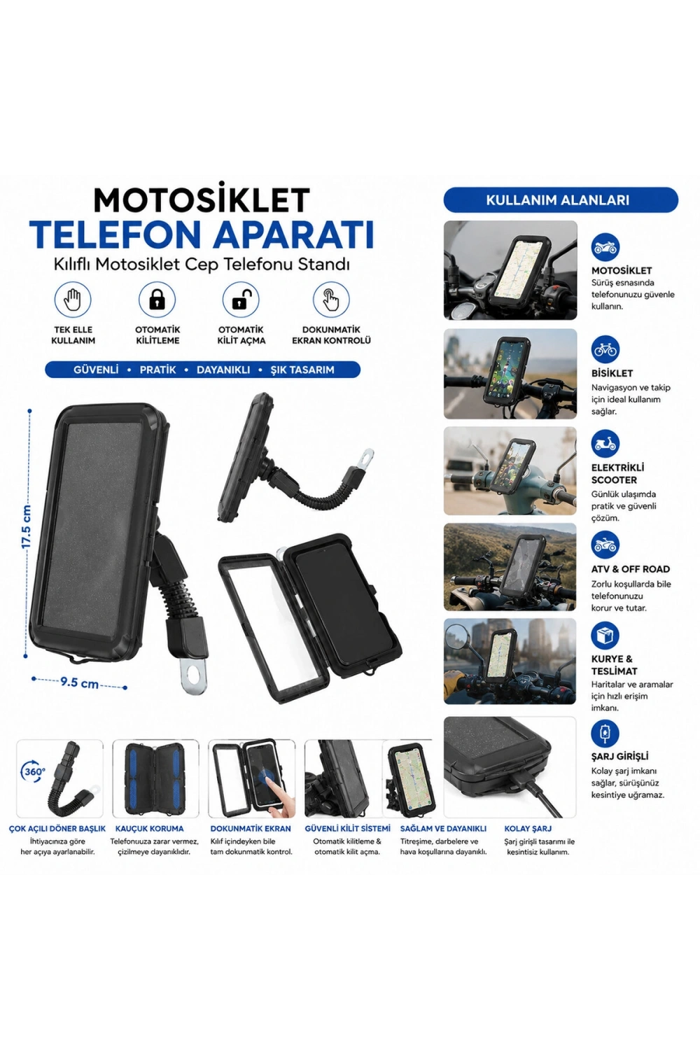 Egonex Wınnboss Wn-3015 Ds-mt1 Motorcycle Bracket( Motorsiklet ) Telefon Tutucu ( 5.5 - 6.2 )*100