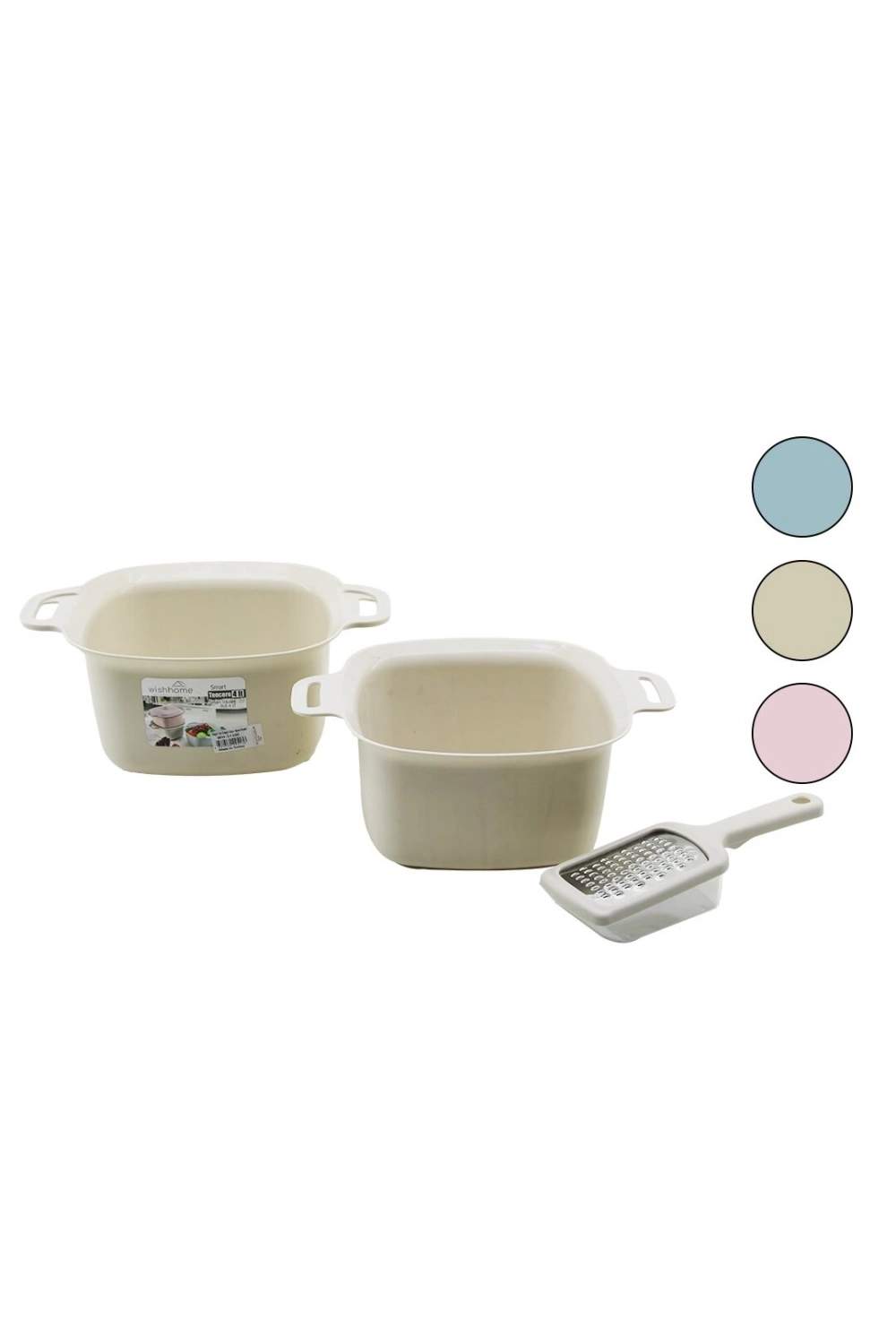 Egonex Wish Home Wh-51300 ( 2pcs ) Süzgeçli Kulplu Kase ( 4lt ) & Hazneli Rende Set*12=k
