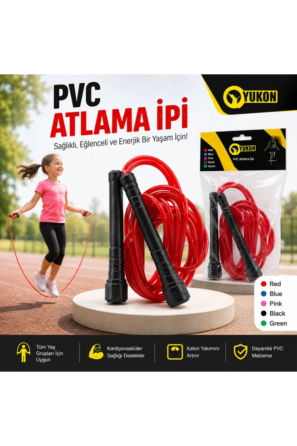 Egonex Yukon Pjr-101-102 ( Pvc Renkli ) Atlama İpi*250