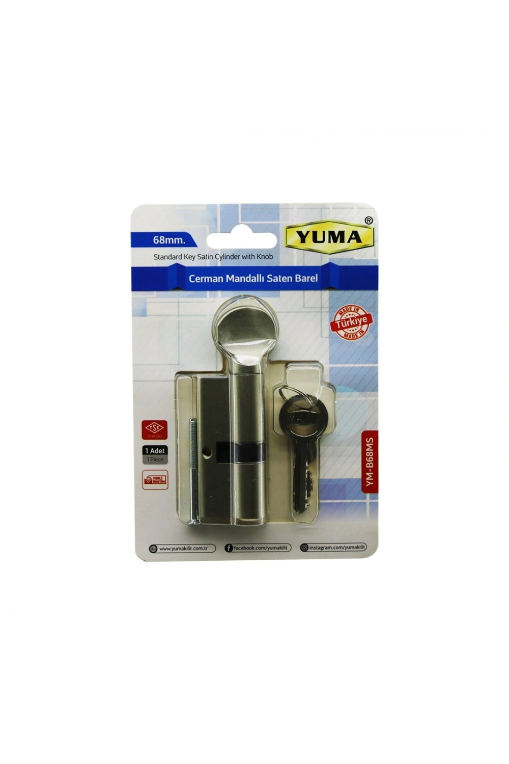 Egonex Yuma Ym-b68ms Cerman Mandallı Saten Barel Kilit ( 68mm )*50