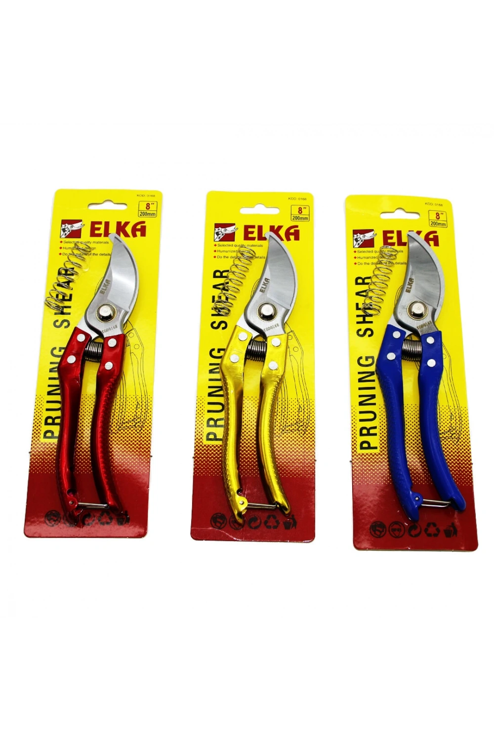 Elka Prunıng Shear Kod-0168 ( Geniş Ağız ) ( 8 -200mm ) Çelik Bağ Makası ( Yedek Yaylı )*12x10