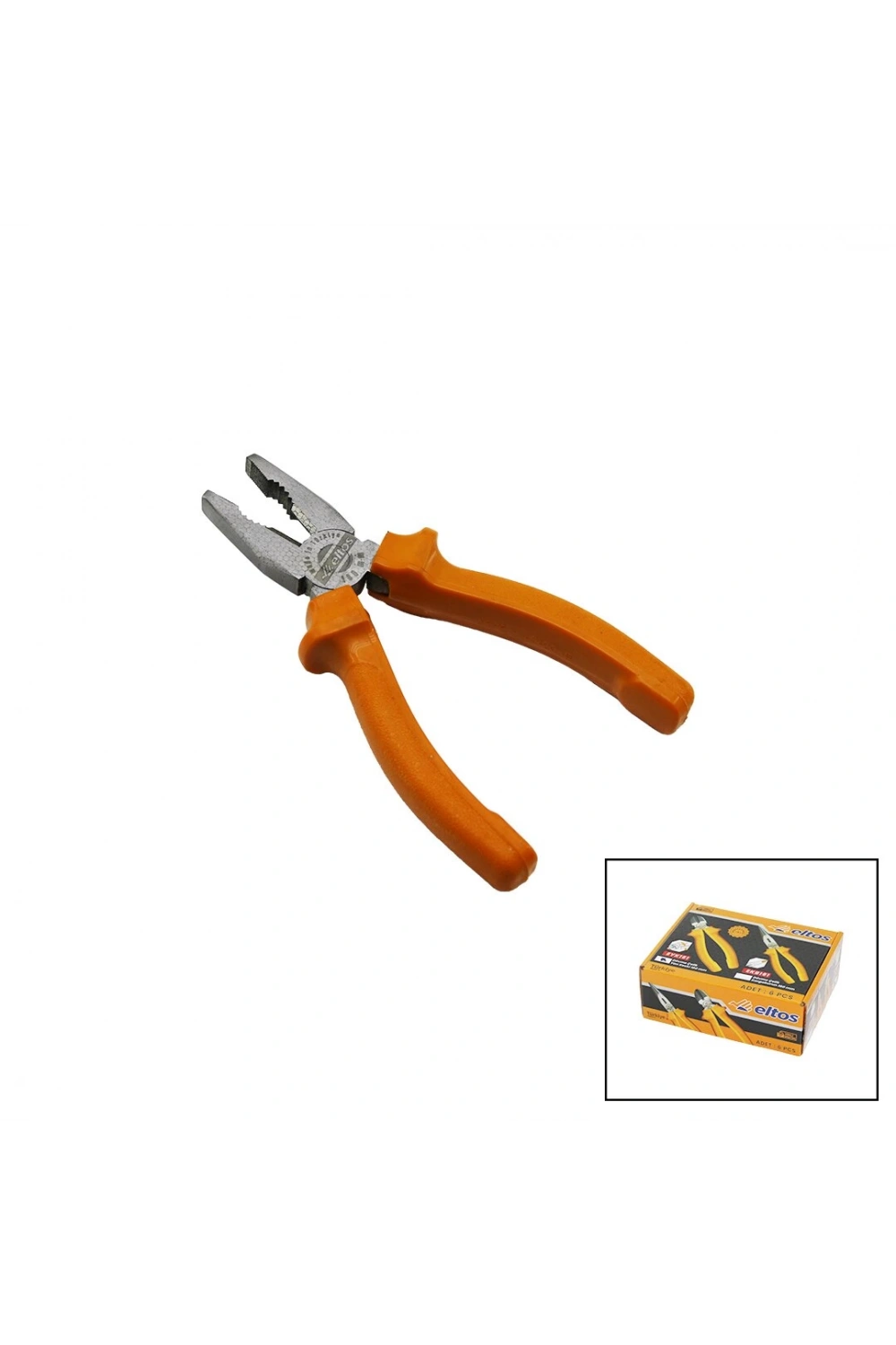 Eltos Etp-181 ( 180mm ) ( Dövme Çelik ) Pense ( Lüx Turuncu Plastik Saplı )*6x12