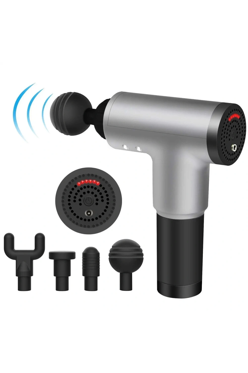 Fascial Gun Rh-320 6 Kademe Hız Ayarlı, 4 Parça Başlıklı, Usb Şarjlı, Masaj Tabanca Aleti