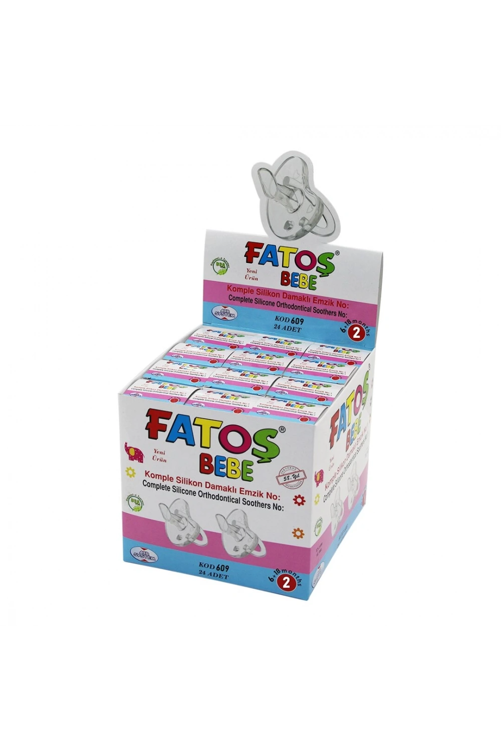 Fatoş Bebe-609 ( No-2 & Komple Silikon ) ( Damaklı ) Emzik*24x24