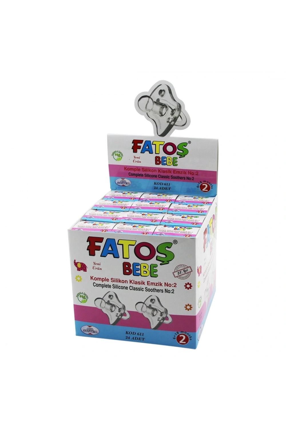 Fatoş Bebe-611 ( No-2 & Komple Silikon ) Klasik Emzik*24x24
