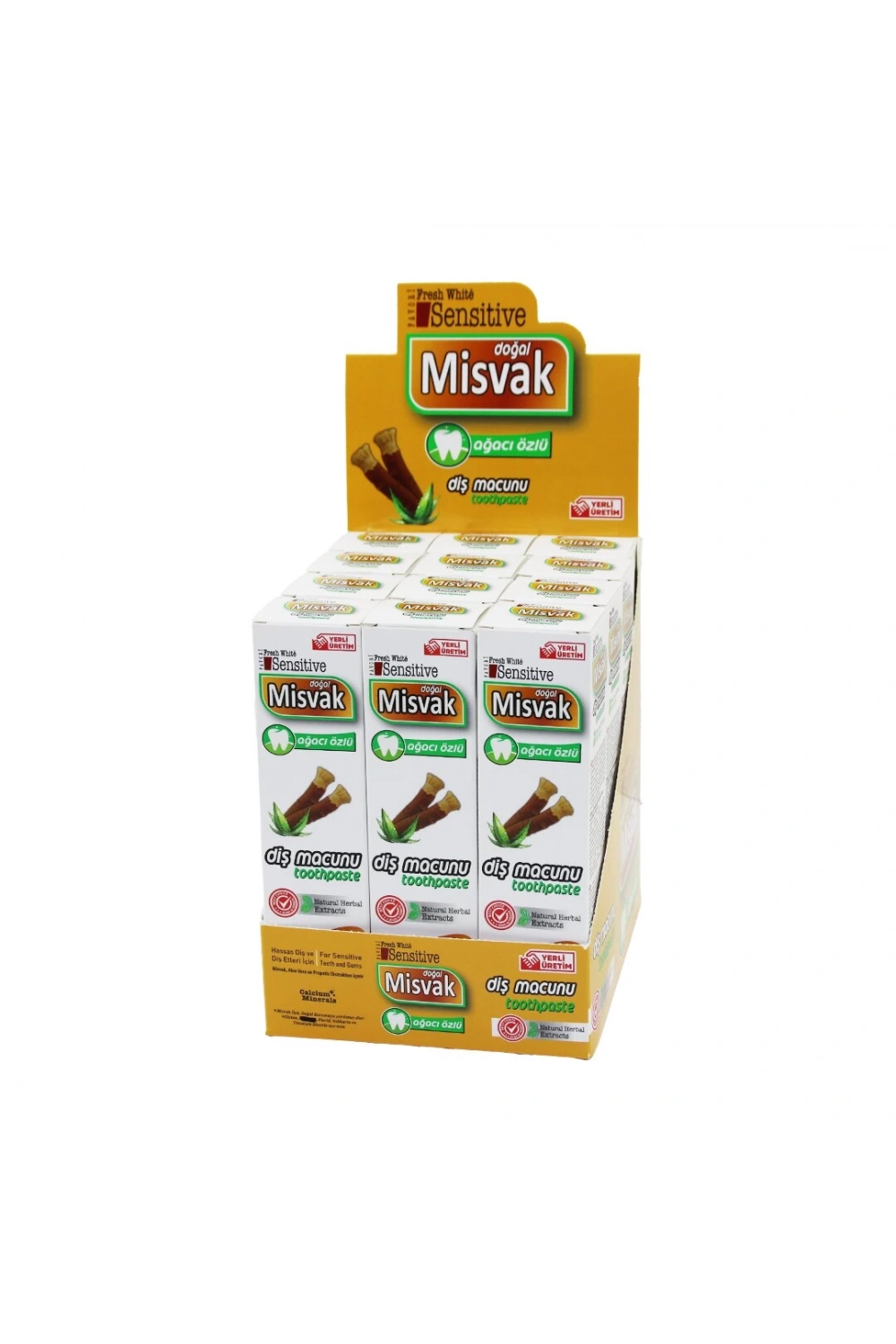 Favori Fresh White Sensitive Mıs-01 ( Doğal Misvak Ağacı Özlü ) Diş Macunu ( 75ml/120gr )*12x8