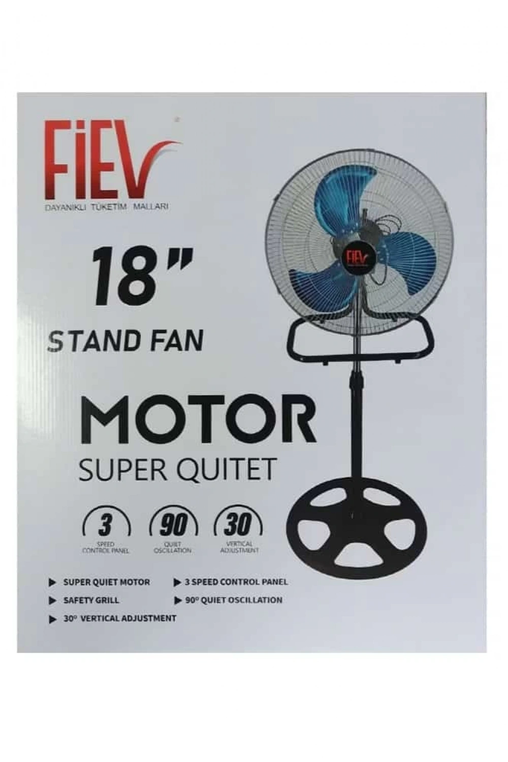 Fiev 18 İnç 3in1 Ayaklı Vantilatör 130 Watt Bakır Sargı