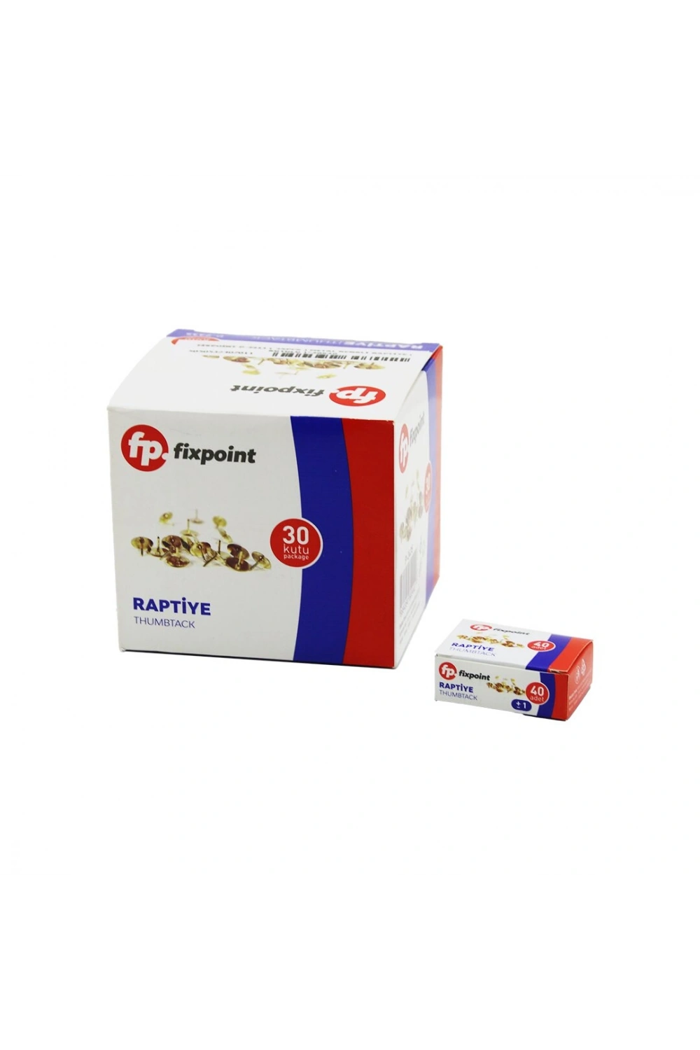 Fixpoint P-2411 ( 25pcs ) Metal Renkli Raptiye ( Kutulu )*30x40