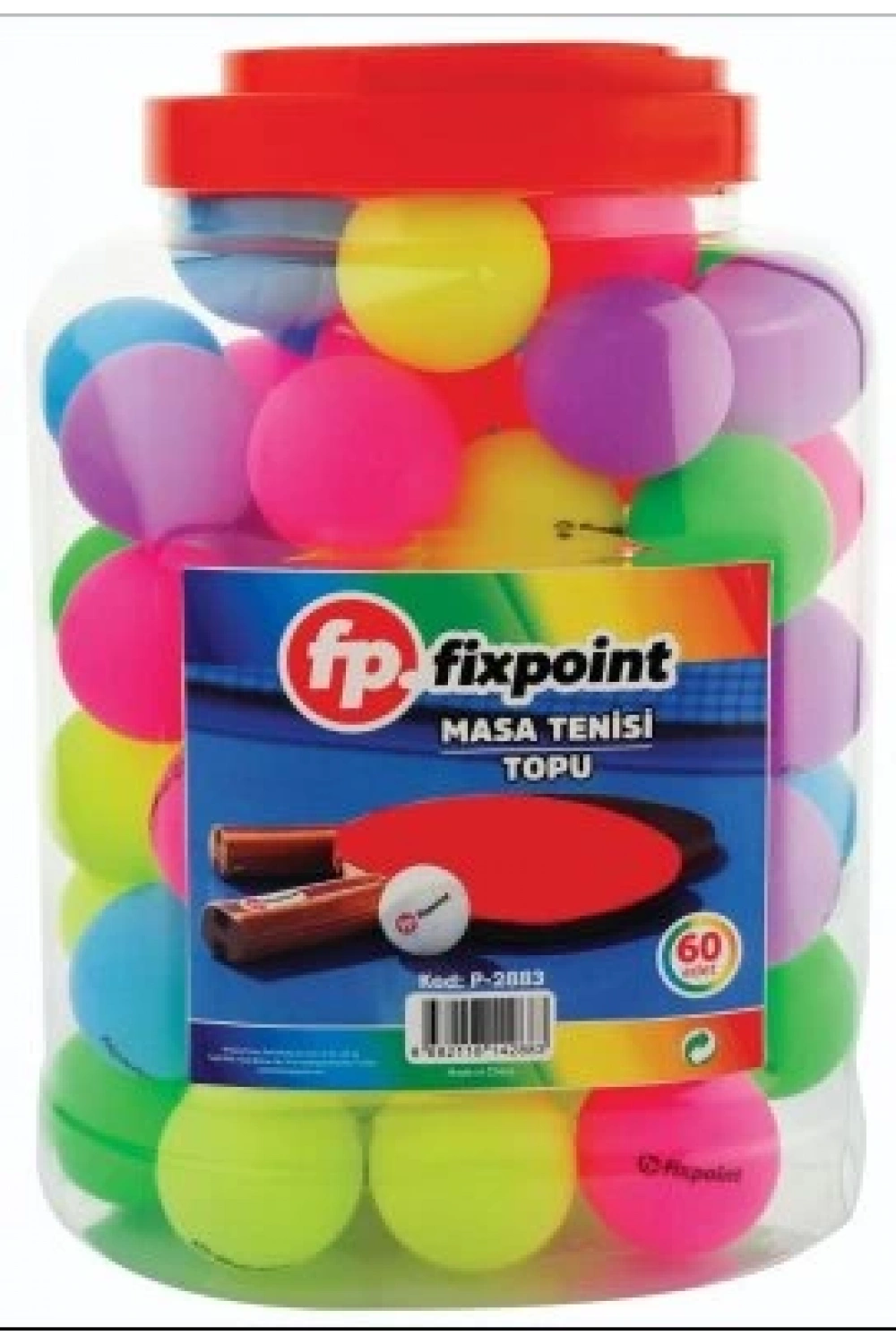 Fixpoint P-2883 Renkli Çantalı Pinpon Topu*60x24