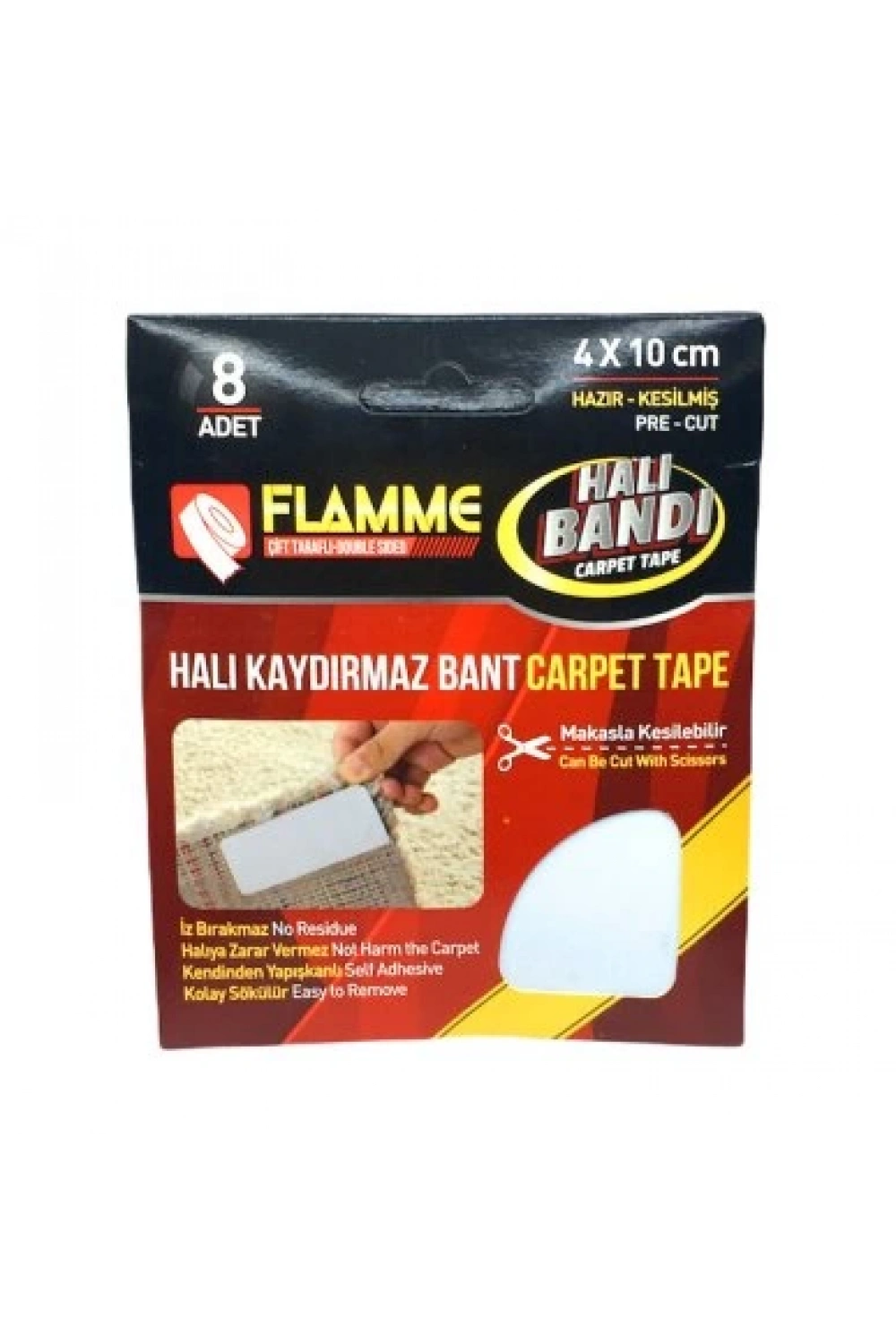 Flamme-2116 ( 8pcs ) Halı Kaydırmaz ( Bant ) ( 4x10cm )*25x10
