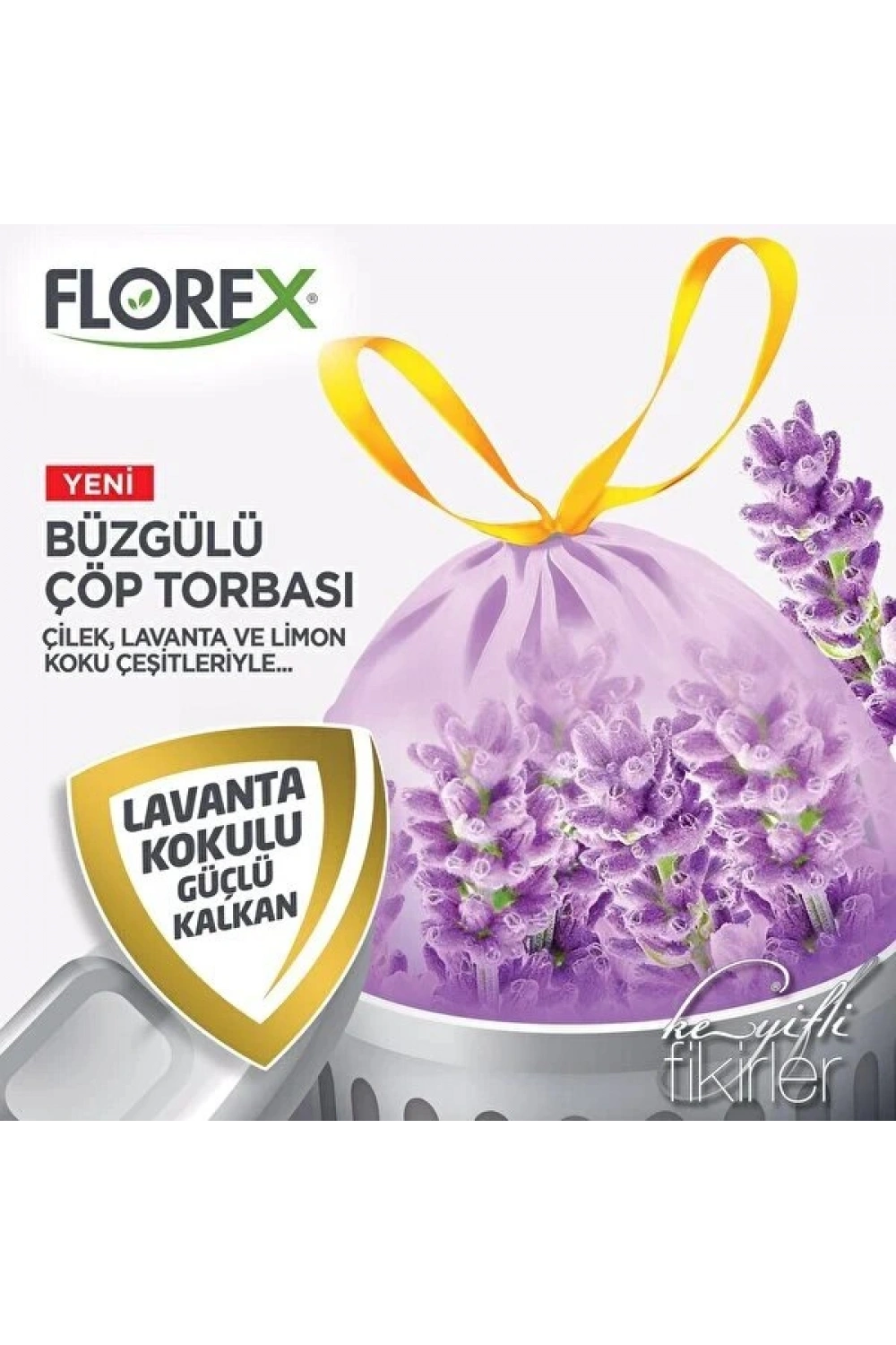 Florex-403 Avantaj ( Lavanta Kokulu ) ( Büzgülü ) ( Orta ) ( 10pcs ) 55x60cm Çöp Torba*25=k