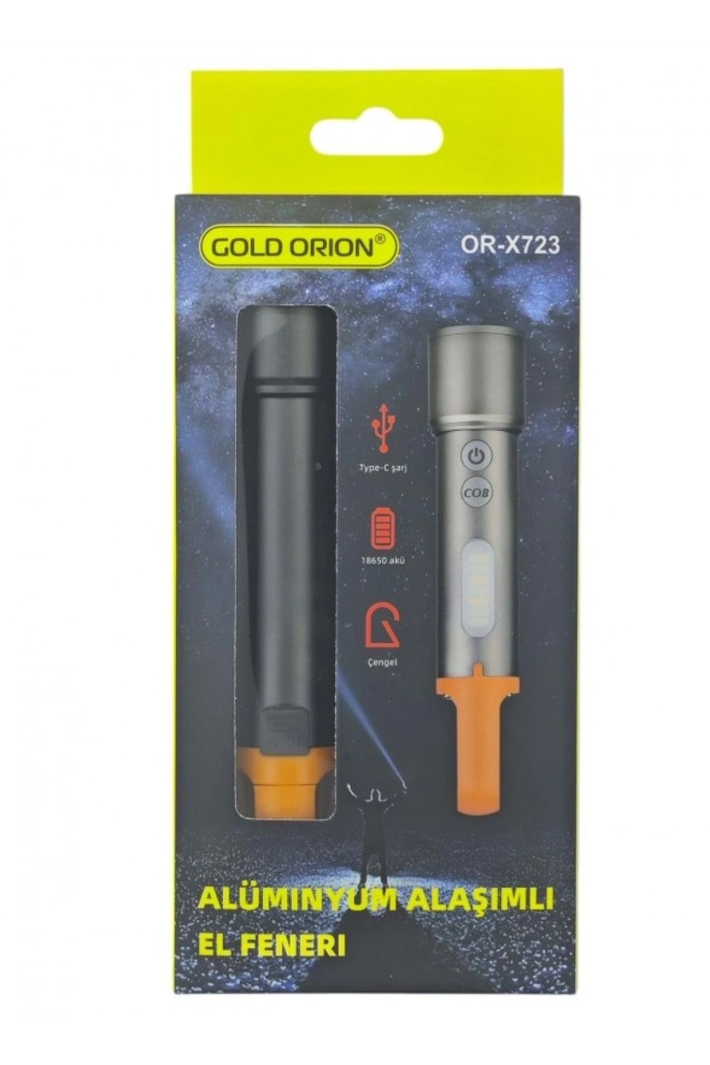 Gold Orion Alüminyum Alaşımlı Şarjlı El Feneri