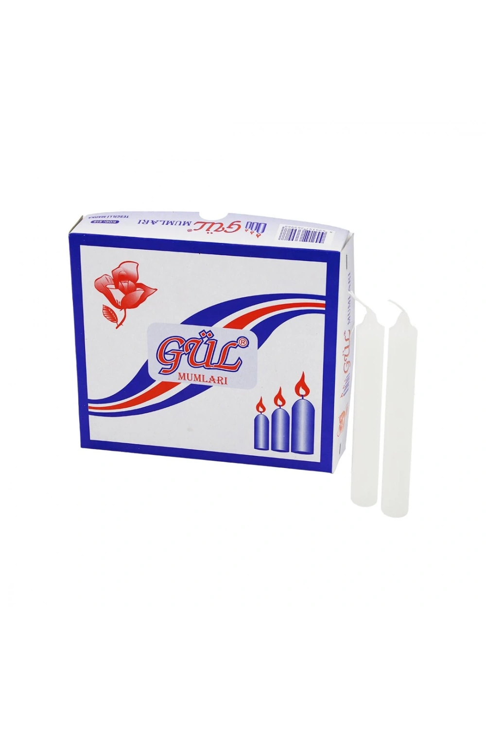 Gül Mum Kod-210 ( Büyük ) Beyaz Mum ( 20li Kutu )*1x32