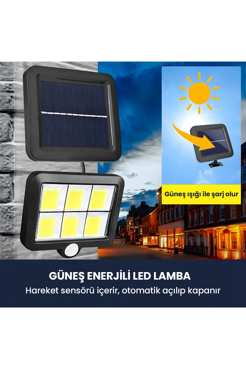 Güneş Enerjili Hareket Sensörlü Bahçe Lambası Sl-f100