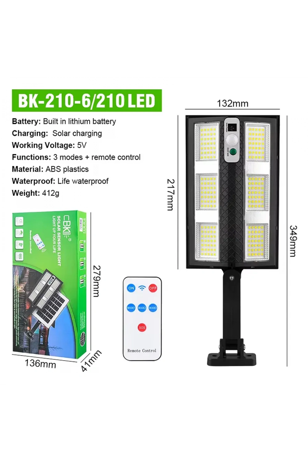 Hareket Sensörlü Ip65 Güneş Enerjili Led Spot Kumandalı