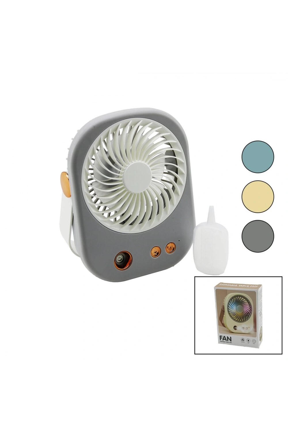 Hasuba Hs-284 Bjj-566 (su Spreyli) (usb Mini Fan) (15.5x12cm) Masa Üstü (usb Şarjlı) (2in1 Kulp=taşıma & Duruş) (3 Kademe Hız)*120