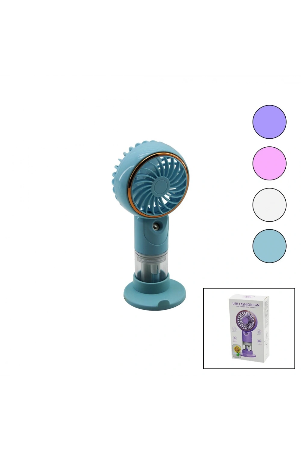 Hasuba Hs-286 Sd-23 ( Su Spreyli ) (usb Mini Fan) (çap=7.3cm & Y:16cm) (sabit Başlık) (3 Kademe Hız ) (telefonluklu Ayak Aparat)*144