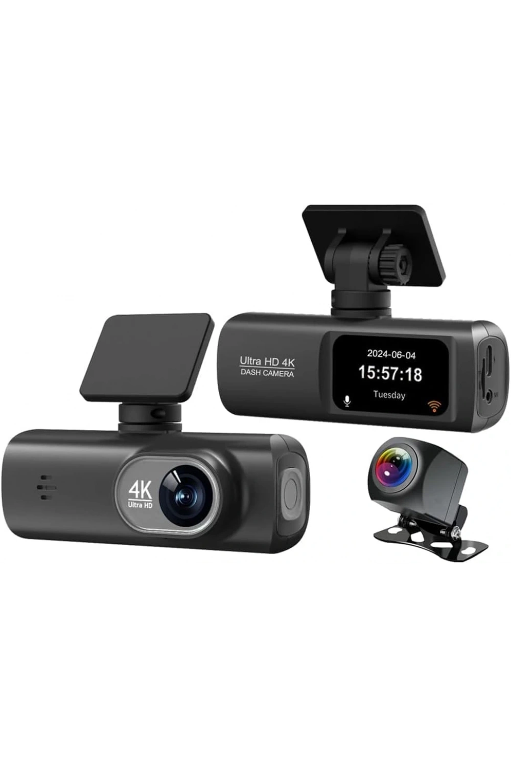 Hd Araç Kamerası Çift Yönlü Dash Cam 4k Uhd Ön Ve 1080p Fhd Arka Kameralı Wifi
