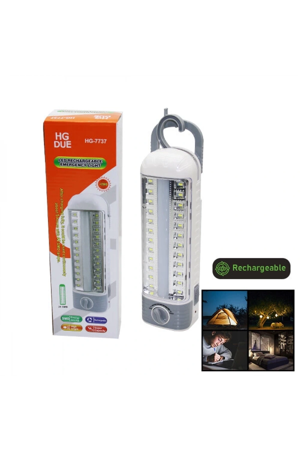 Hg Due Hg-7737 24 Smd Led Şarjlı Işıldak Fener*60 Q9