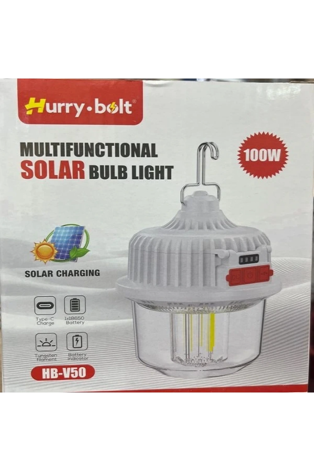 Hurry Bolt Hb-v50 100w Güneş Şarjlı Solar Lamba Kamp