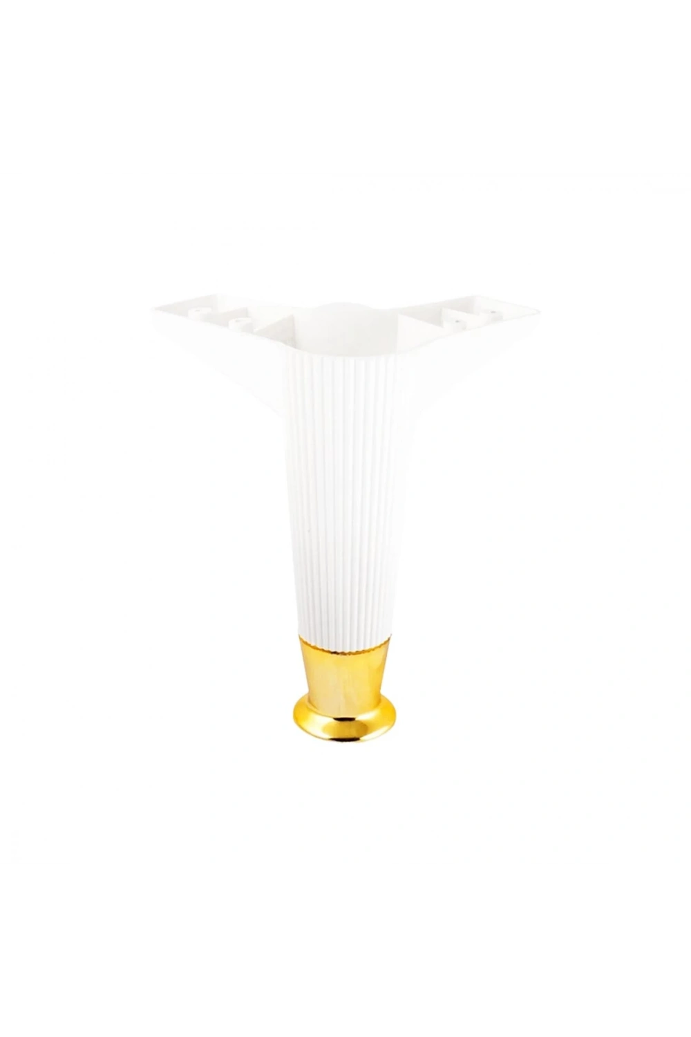 İbico-938 ( 15cm & Beyaz & Gold Uçlu ) Plastik Mobilya & Koltuk Ayak*10x10