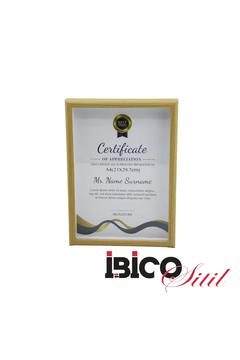 İbico İ12-029 ( A4 & 21x29.7cm ) ( Kalın & Lüx Bambu & Tek Renk Çerçeve ) Ahşap Resim Çerçevesi*36=k