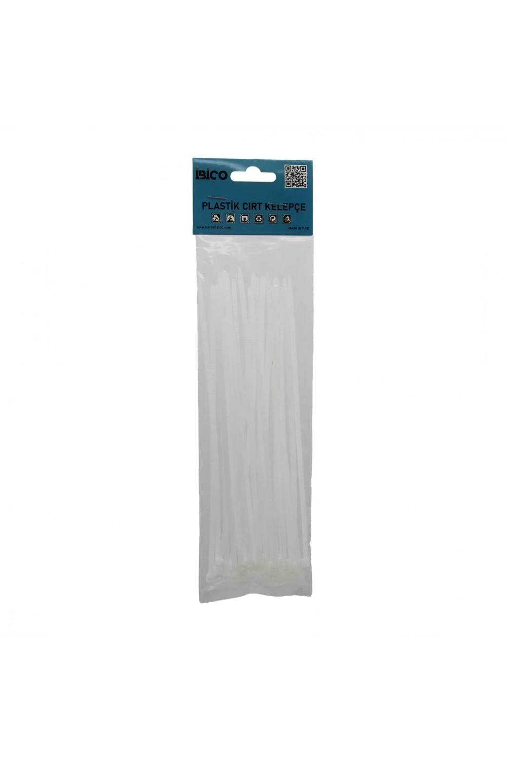 İbico İ13-024 ( 25pcs ) ( Beyaz ) ( 3.6x200mm ) Plastik Cırt Kelepçe*480