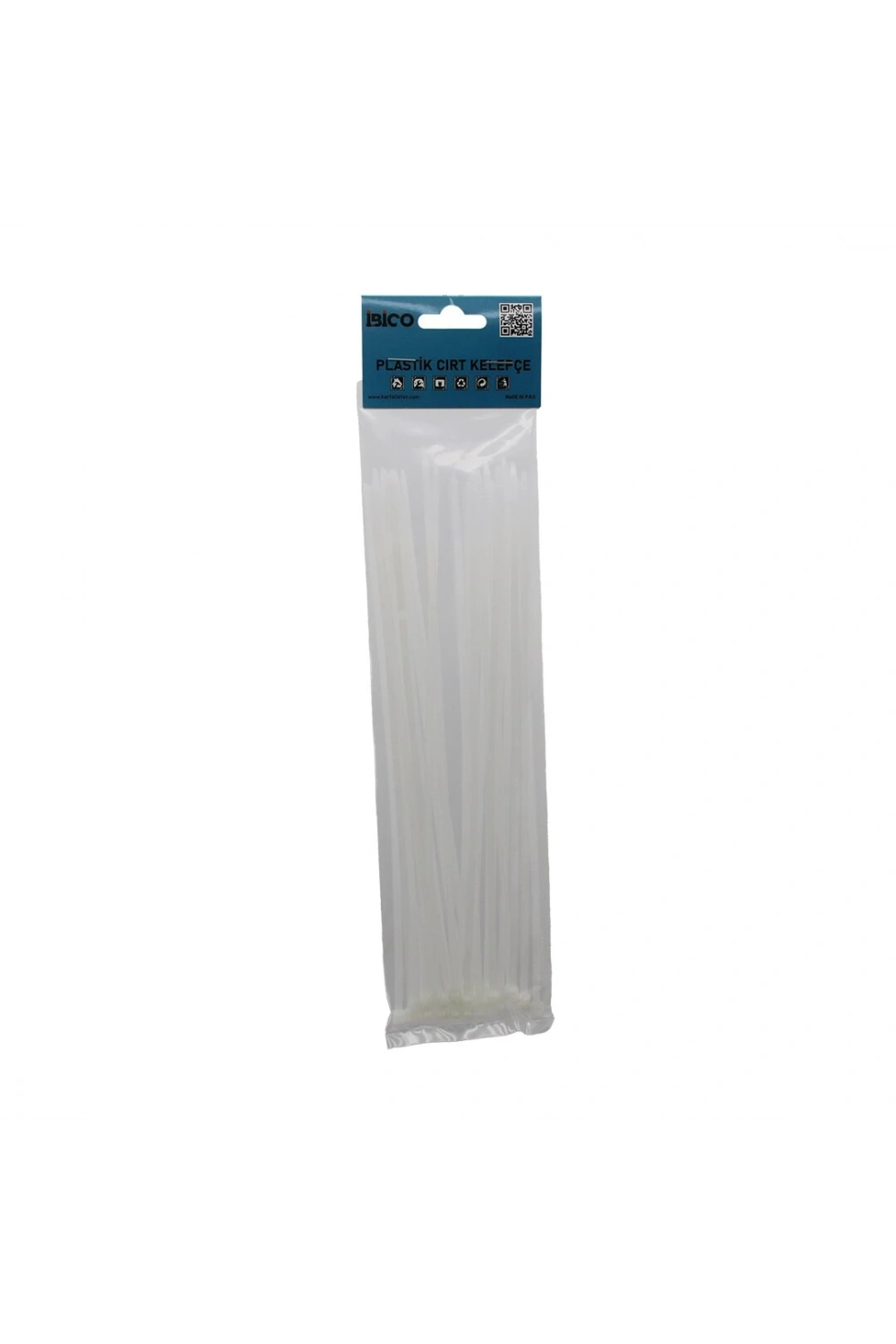 İbico İ13-025 ( 25pcs ) ( Beyaz ) ( 3.6x250mm ) Plastik Cırt Kelepçe*480