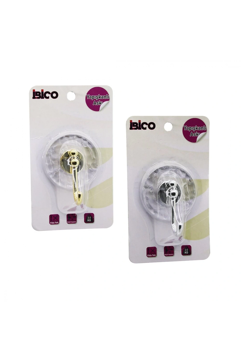 İbico İ17-015 (tekli) (gold & Gümüş) (krom Görünüm) Plastik Askı (yapışkanlı=mika Kristal=dalga Desen) (3kg)*12x14