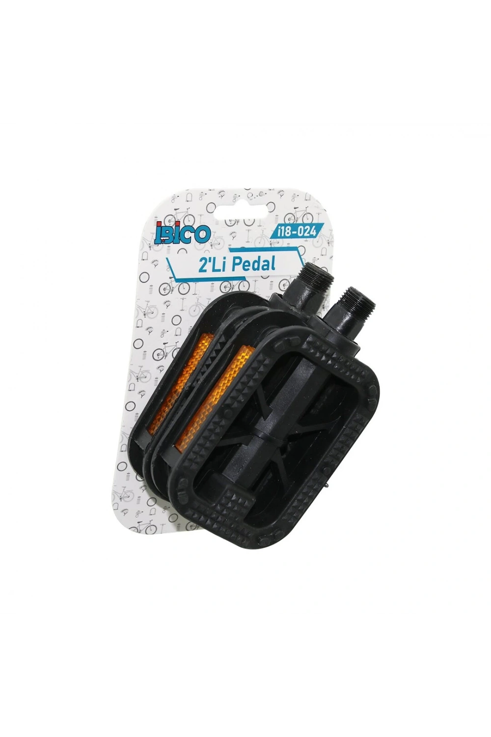 İbico İ18-024 ( 2pcs ) Bisiklet Pedalı ( Yan Refklektörlü ) ( Tüm Bisikletlere Uyumlu )*10x5