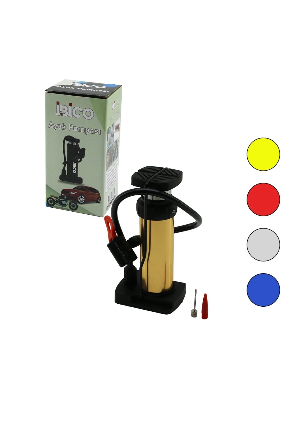 İbico İ18-035 (dikey Model) (ince Pistonlu) Ayak Pompası (oto-araç & Bisiklet-motor Lastik & Top & Şişme Havuz-yatak)*50