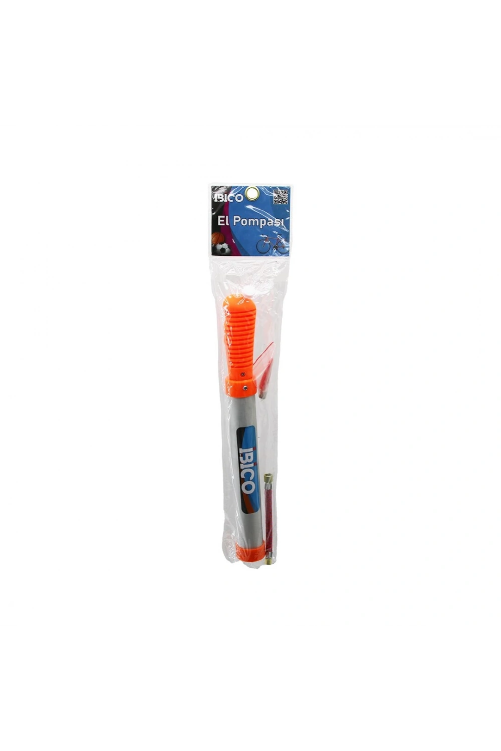 İbico İ18-046 ( Mini ) El Pompası ( Bisiklet & Top ) ( 30cm ) ( Pompa Hortum & Top İğne & Uç )*100