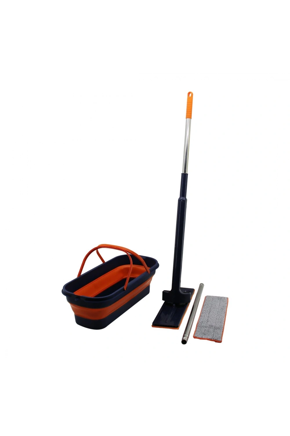 İbico İ21-019 (kendinden Sıkmalı) (katlanır & Tekerli Kovalı) Mop Seti (yedek Bezli)(360° Başlık=11.5x41cm& Sap:130cm)*50