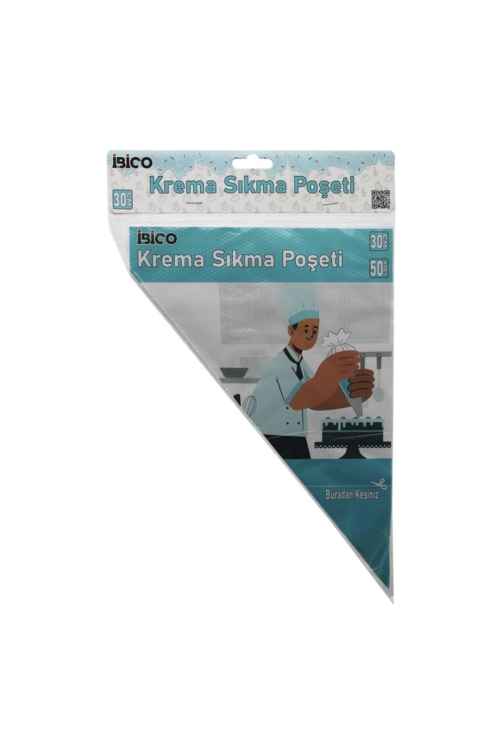 İbico İ22-151 ( 50pcs ) ( 30cm & 12 ) Krema Sıkma Poşet & Torba*200