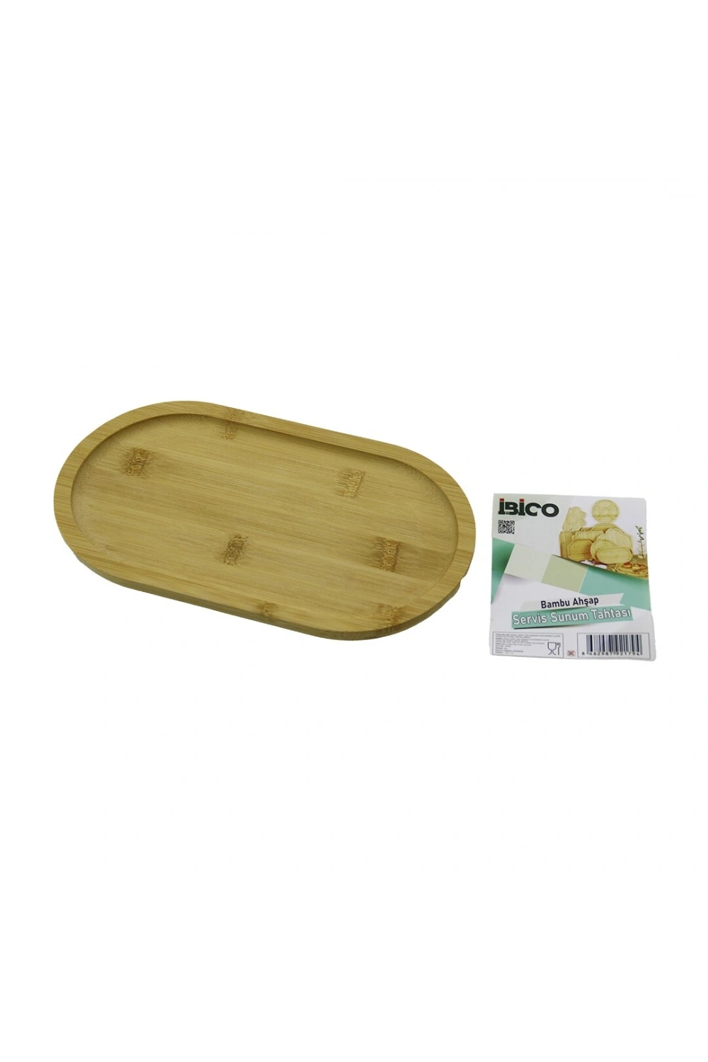 İbico İ22-179 ( Oval ) Ahşap Bambu Servis Sunum Tepsi & Tahtası ( Mini Tepsi ) ( 25x14x1.5cm )*36