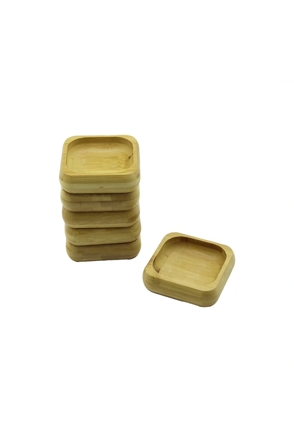 İbico İ22-218 ( 9cm & Kare ) Ahşap Bambu Çerezlik & Lokumluk Kase*6x30