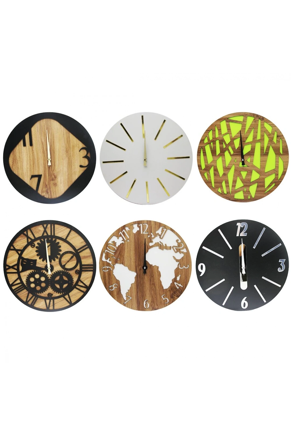 İncir-700-053 Mdf Duvar Saati Karışık Lux*12=k