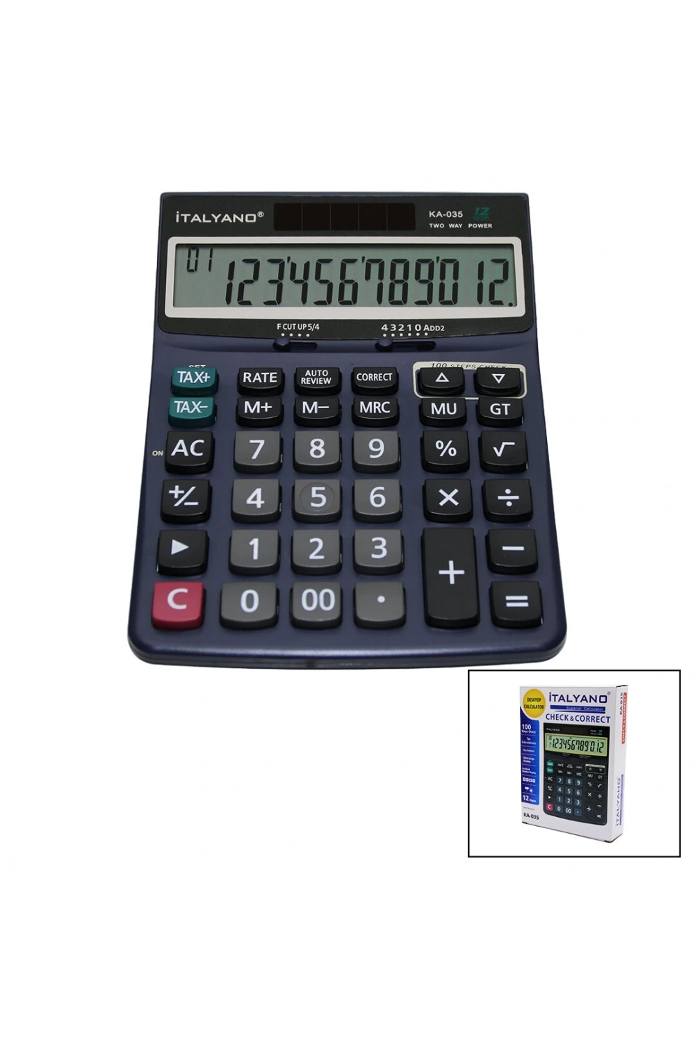 İtalyano Ka-035 ( 12 Haneli ) Hesap Makinesi ( 100 İşlem Geri Saydırma )*80