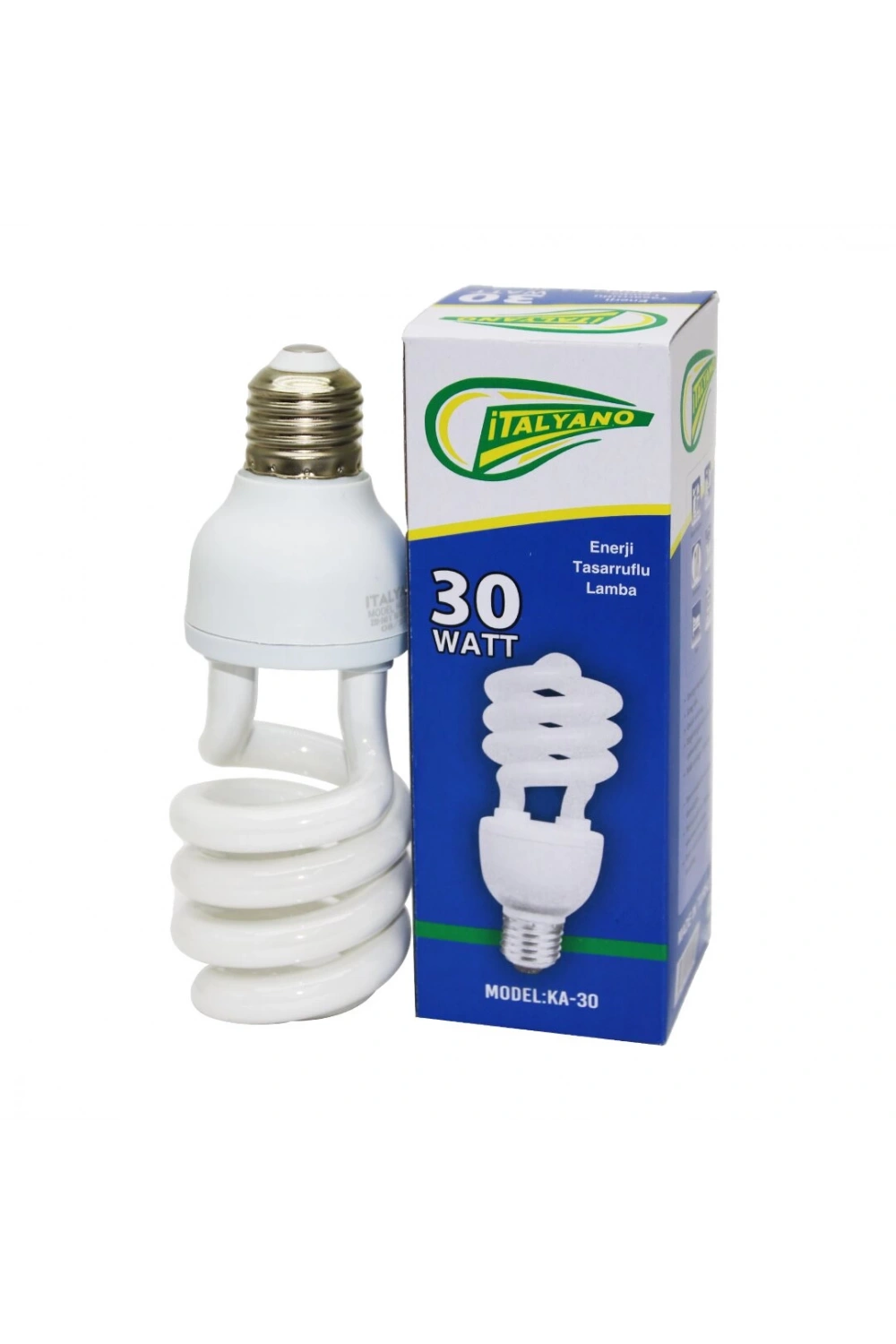 İtalyano Ka-30 ( 30w & E27 ) Kıvrık Tasarruflu Ampul*10x10