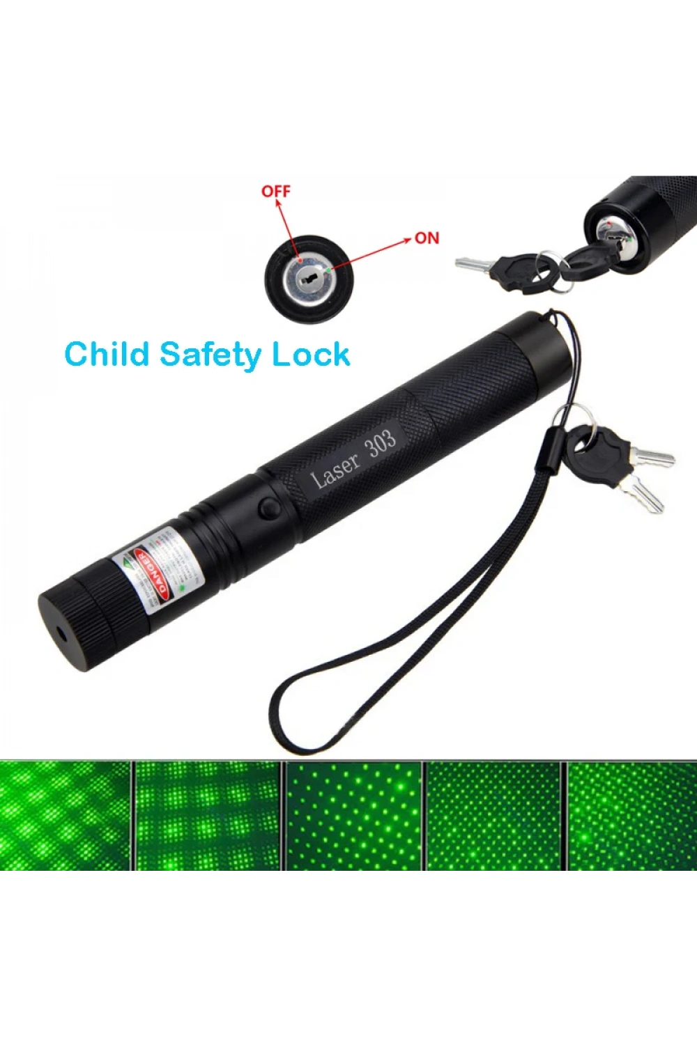 İtalyano Ka-846 100mw Desen Başlıklı Şarjlı Yeşil Lazer Pointer