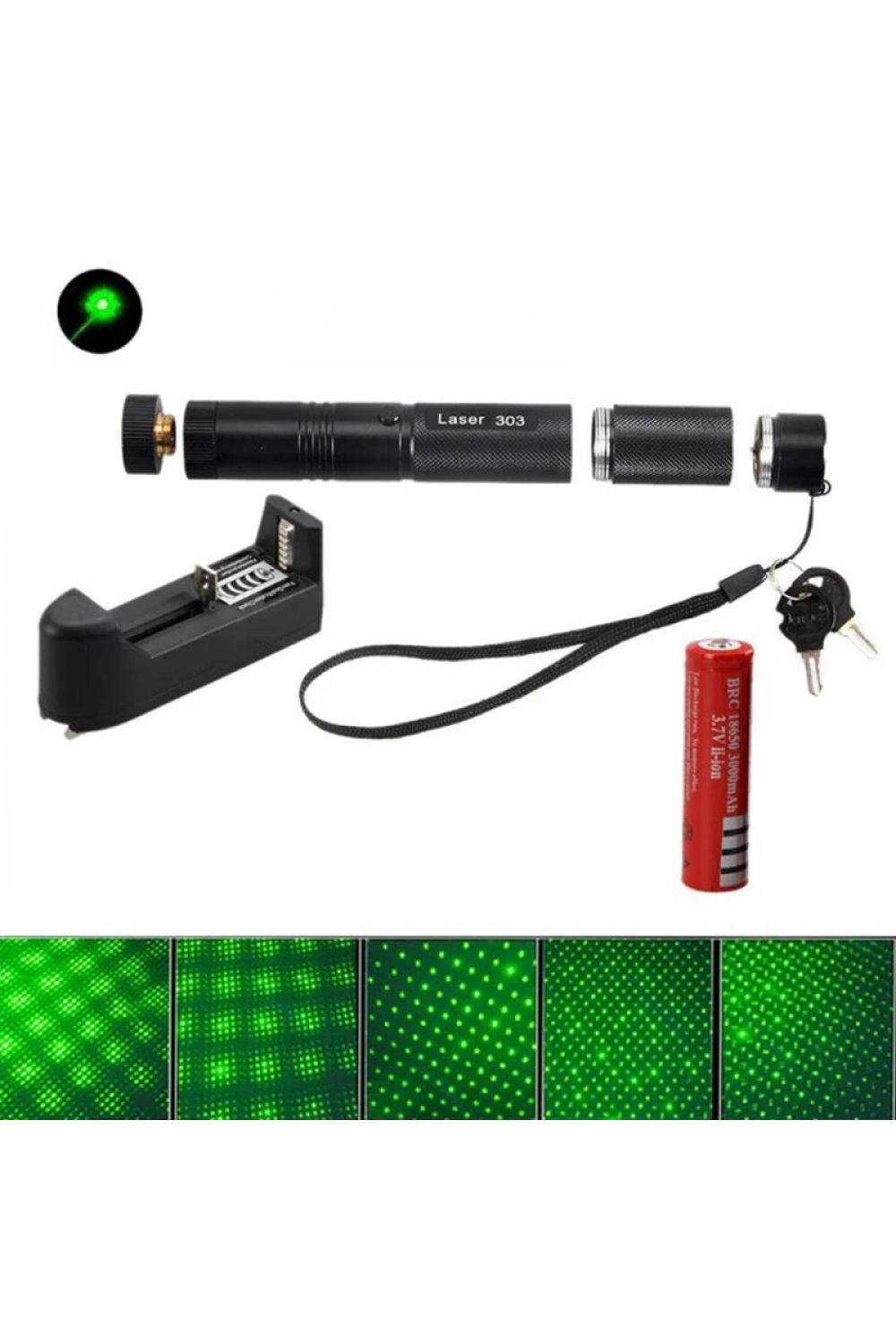 İtalyano Ka-846 100mw Desen Başlıklı Şarjlı Yeşil Lazer Pointer