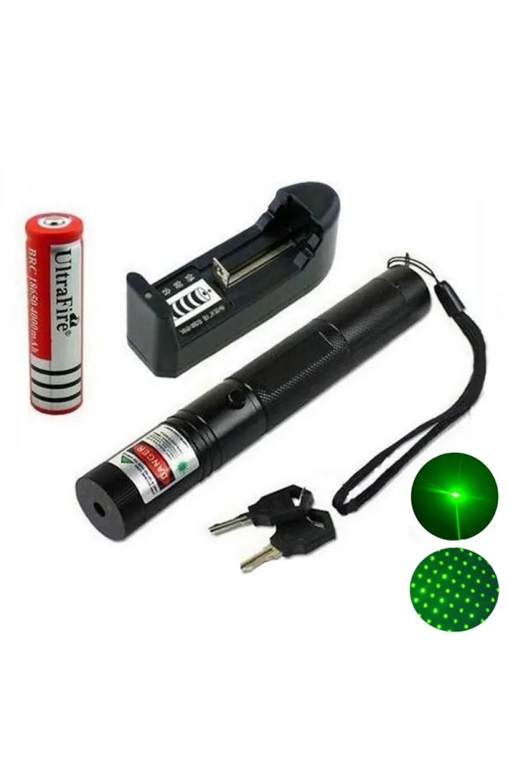 İtalyano Ka-846 100mw Desen Başlıklı Şarjlı Yeşil Lazer Pointer