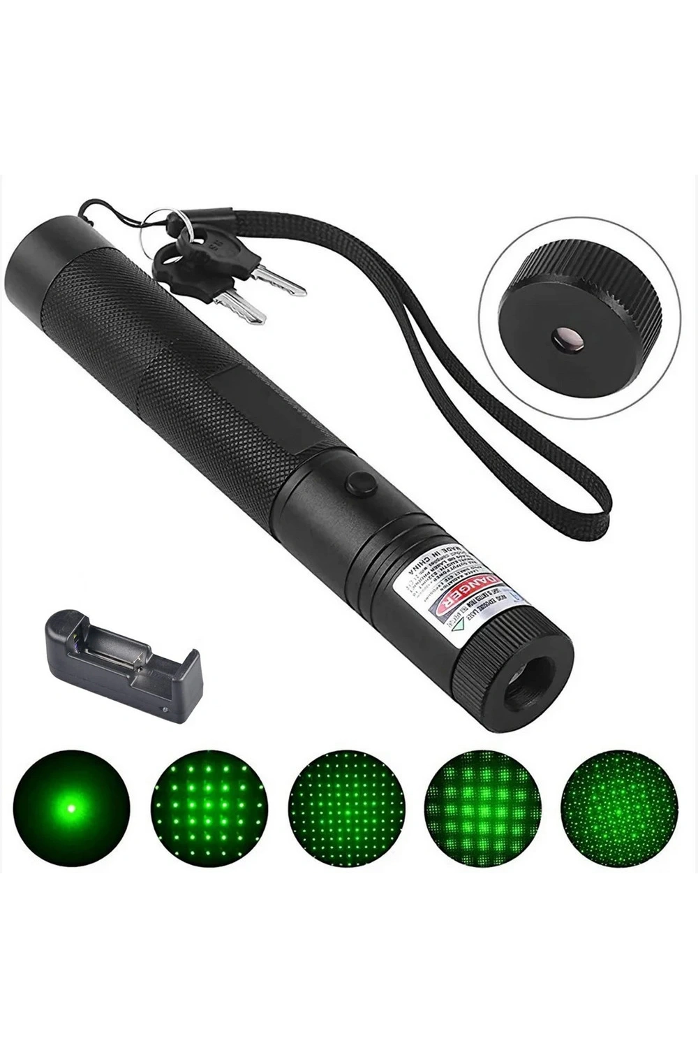 İtalyano Ka-846 100mw Desen Başlıklı Şarjlı Yeşil Lazer Pointer