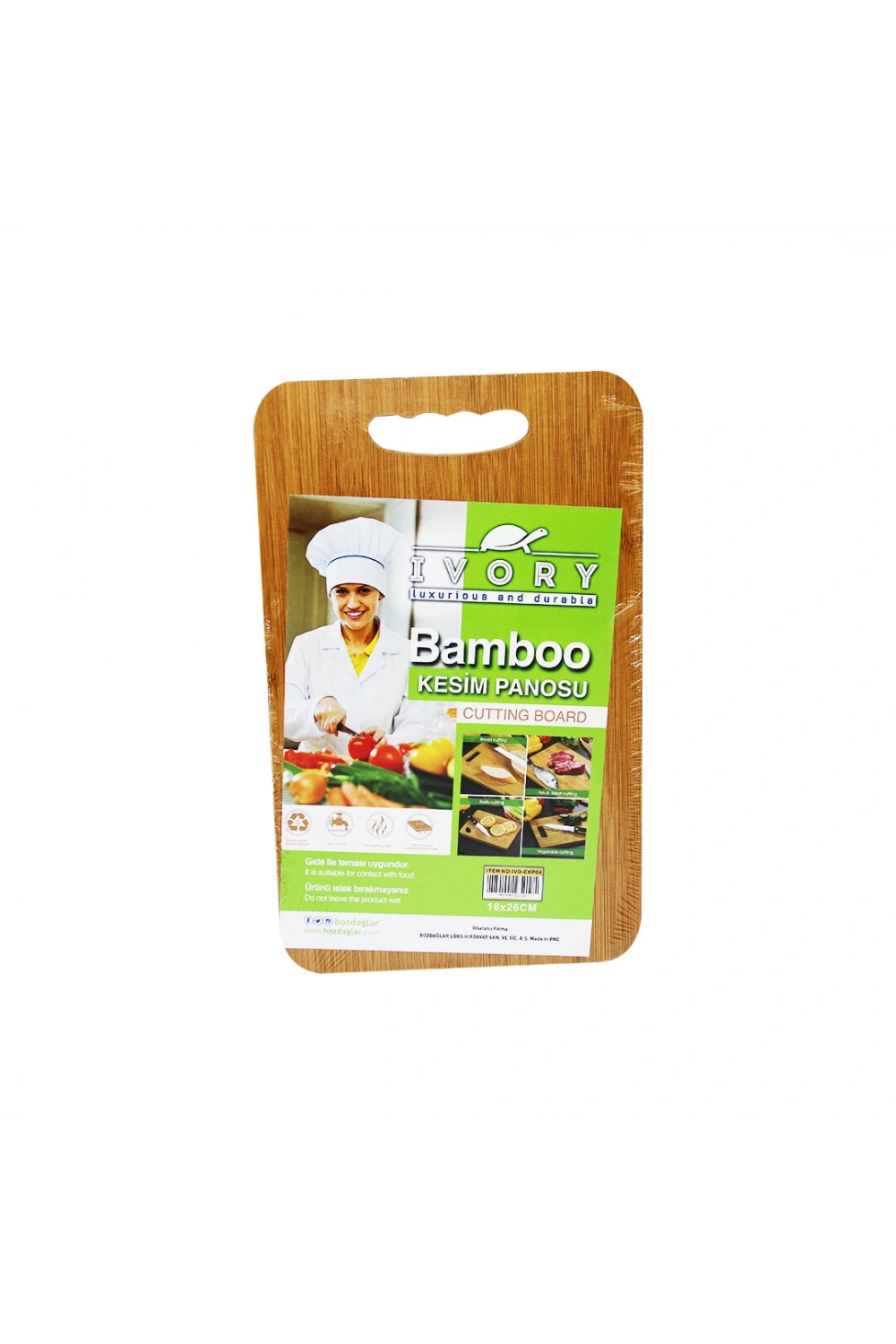 Ivory Ivo-ekp-04 ( 16x26cm ) Bamboo Ahşap Bambu Kesim Panosu*96