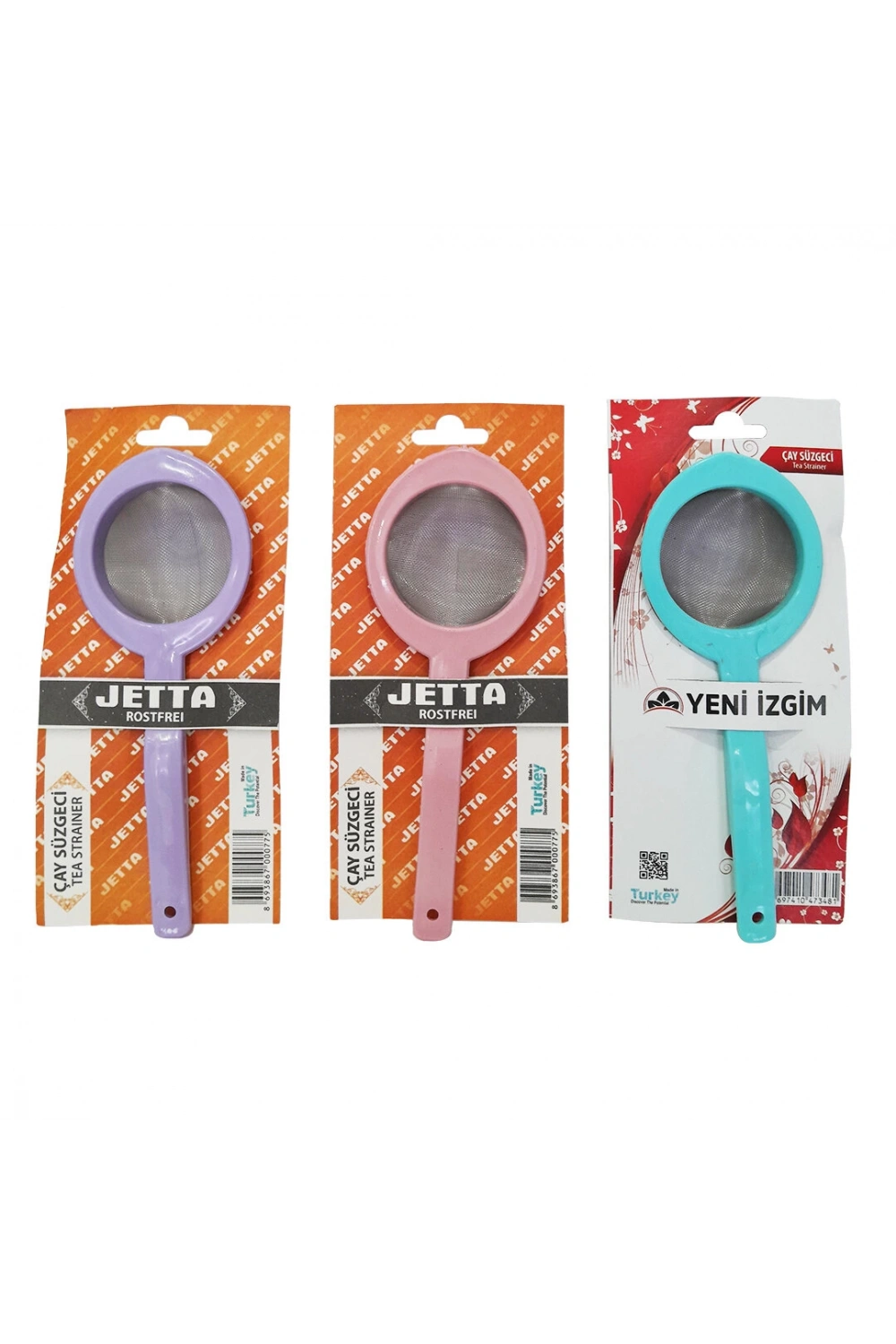 Jetta Yeni İzgim Plastik Renkli Sap Çay Süzgeç*12x45