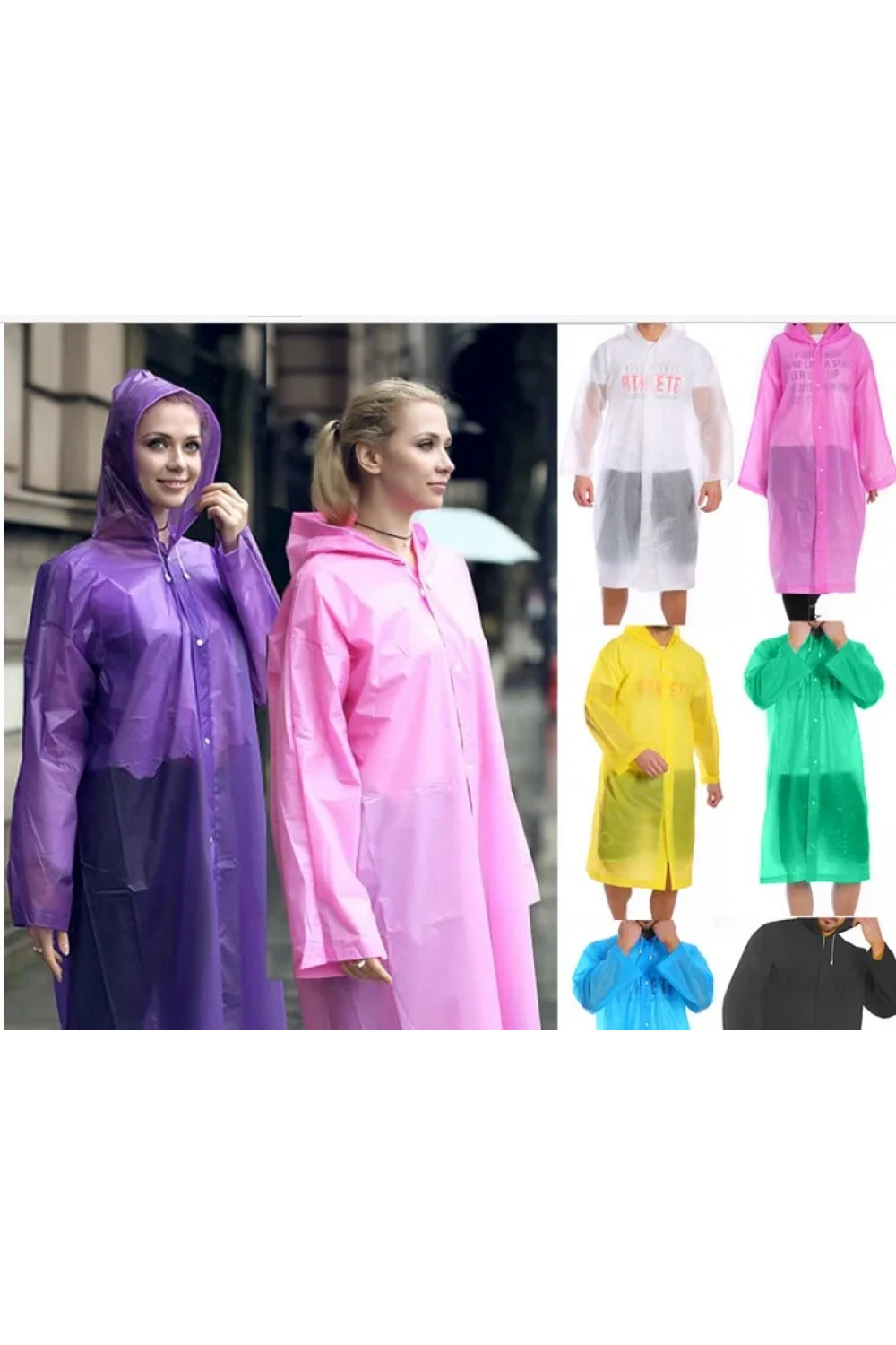 Kadın Erkek Yağmurluk Kapüşonlu Çıtçıtlı Eva Raincoat