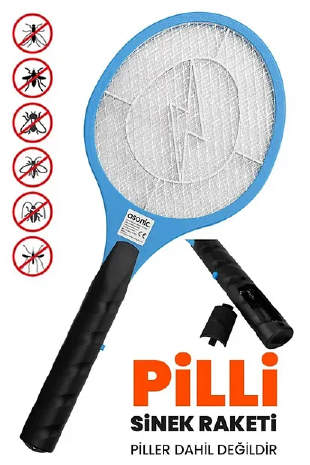 Kalem Pilli Raket Sinek Öldürücü Asonıc